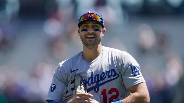 Joey Gallo capturó una jugada de feria en la celebración de los Dodgers