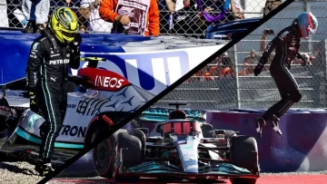 Tarde desafortunada para Mercedes: se estrellaron Hamilton y Russell