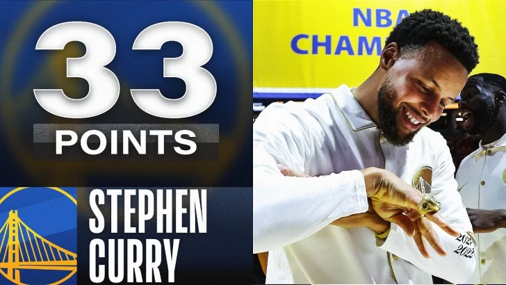 ¡Curry se volvió loco! 33 puntos, 15 sistencias, 7 triples